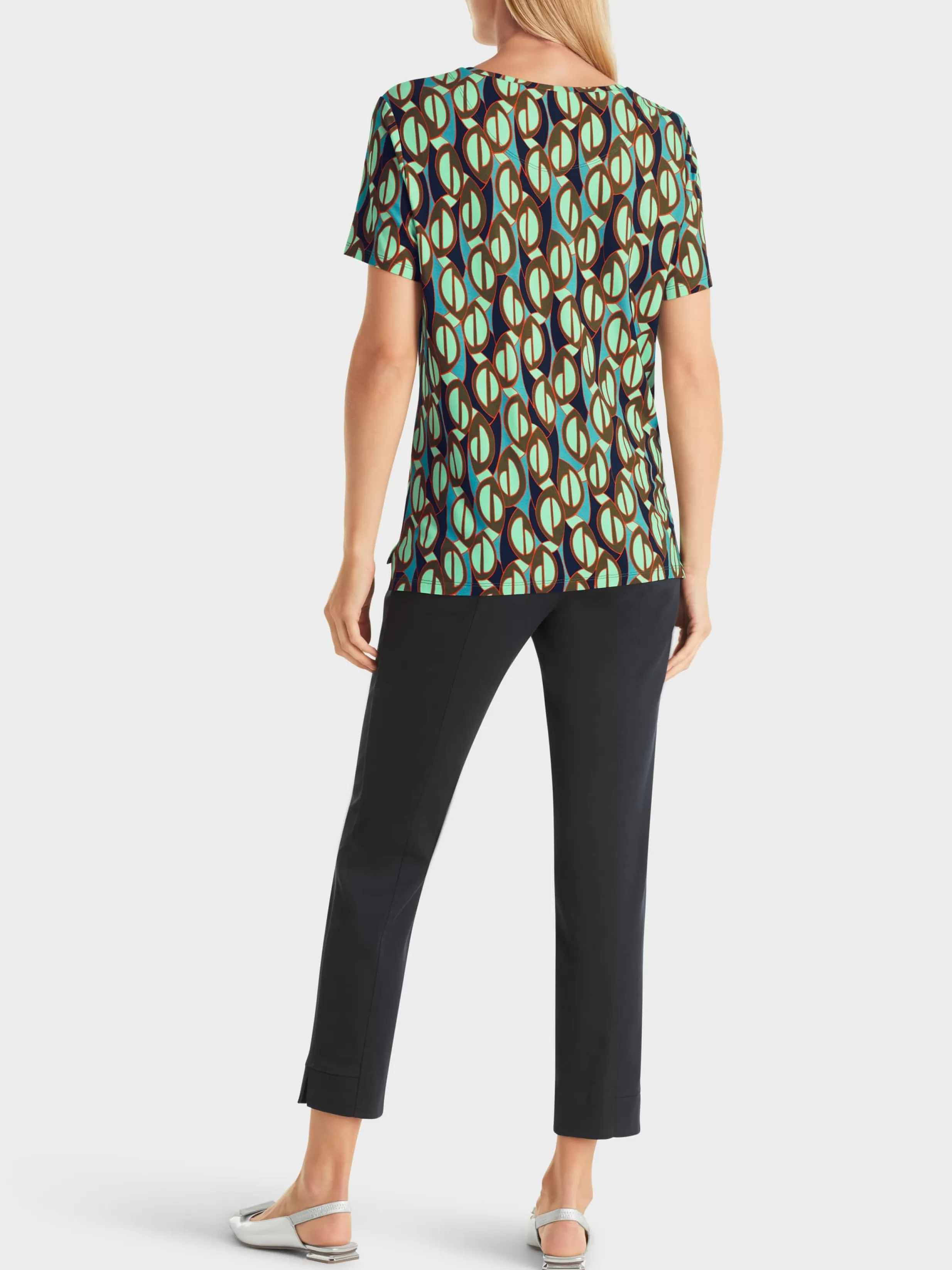 Online Marc Cain T-Shirt mit grafischem Muster soft malachite