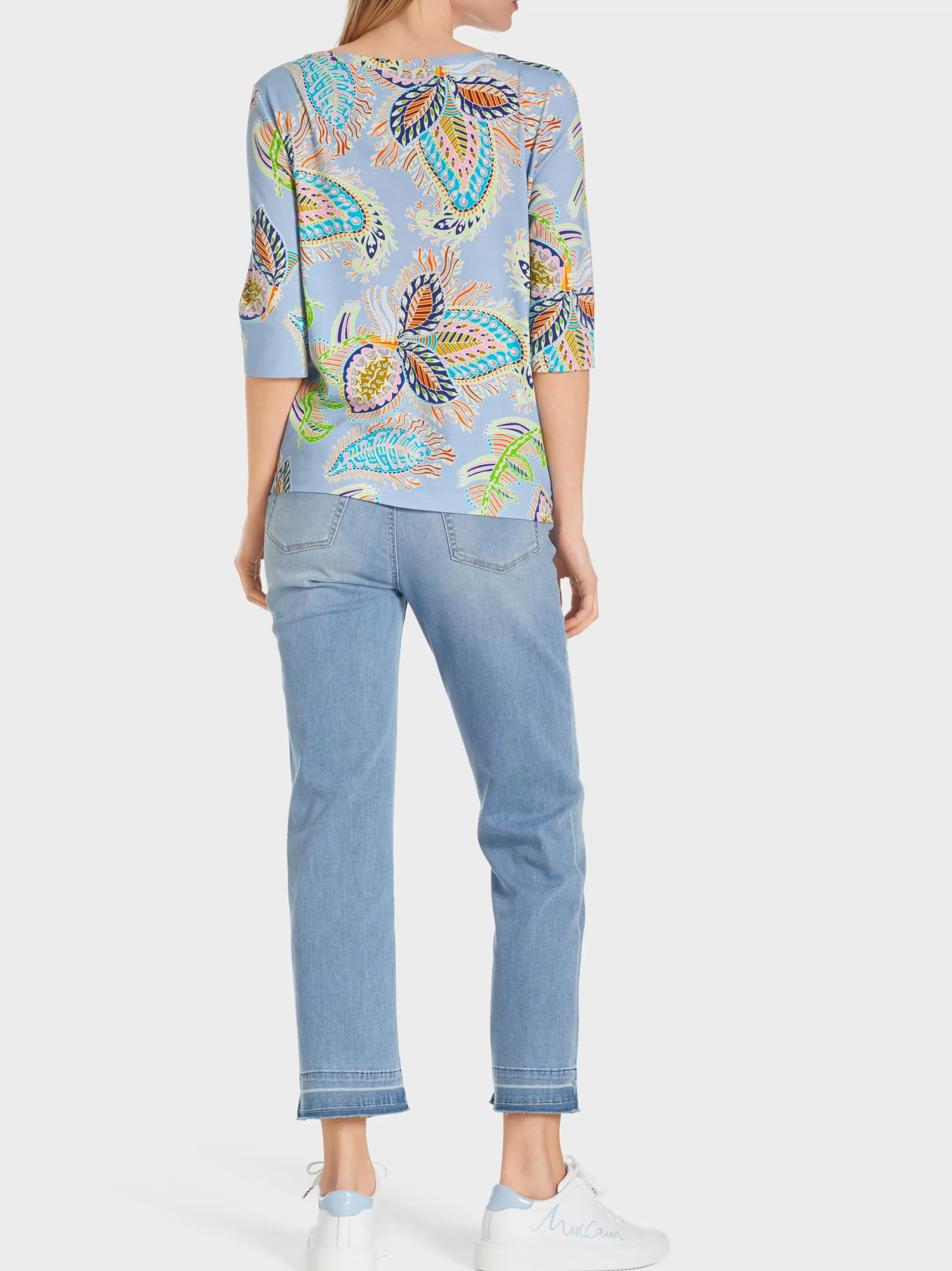 Fashion Marc Cain T-Shirt mit ¾-Ärmel deep summer sky