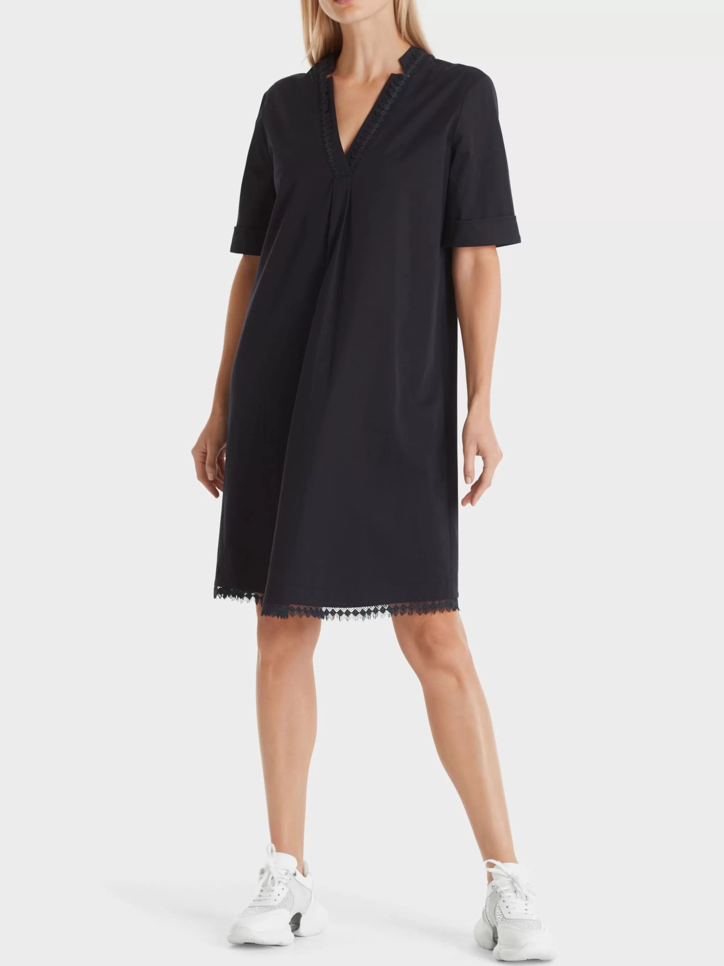 Cheap Marc Cain Uni Tunikakleid mit Spitzendetails midnight blue