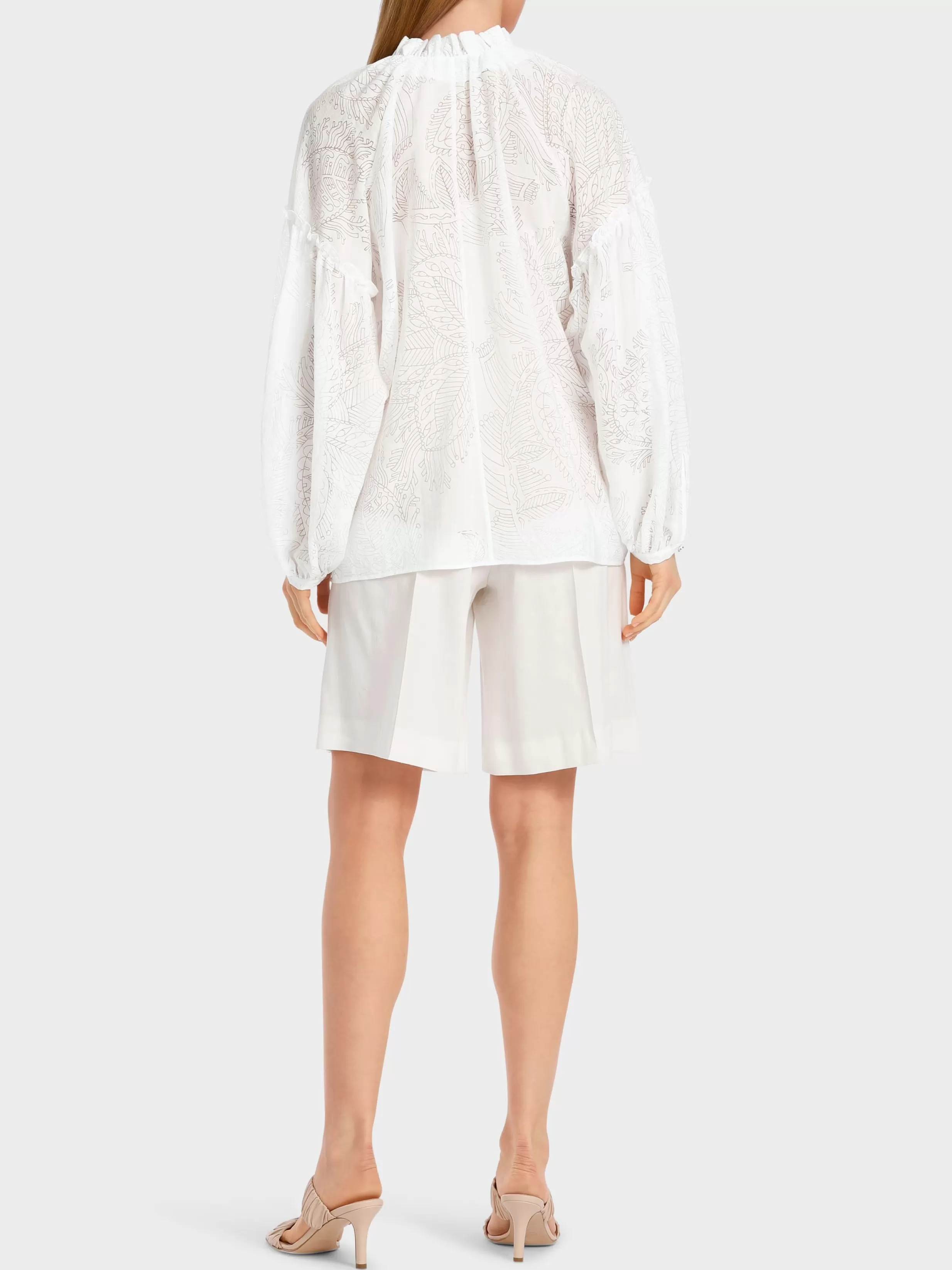 Cheap Marc Cain Viskosebluse in Transparenz-/Opak-Dessin white