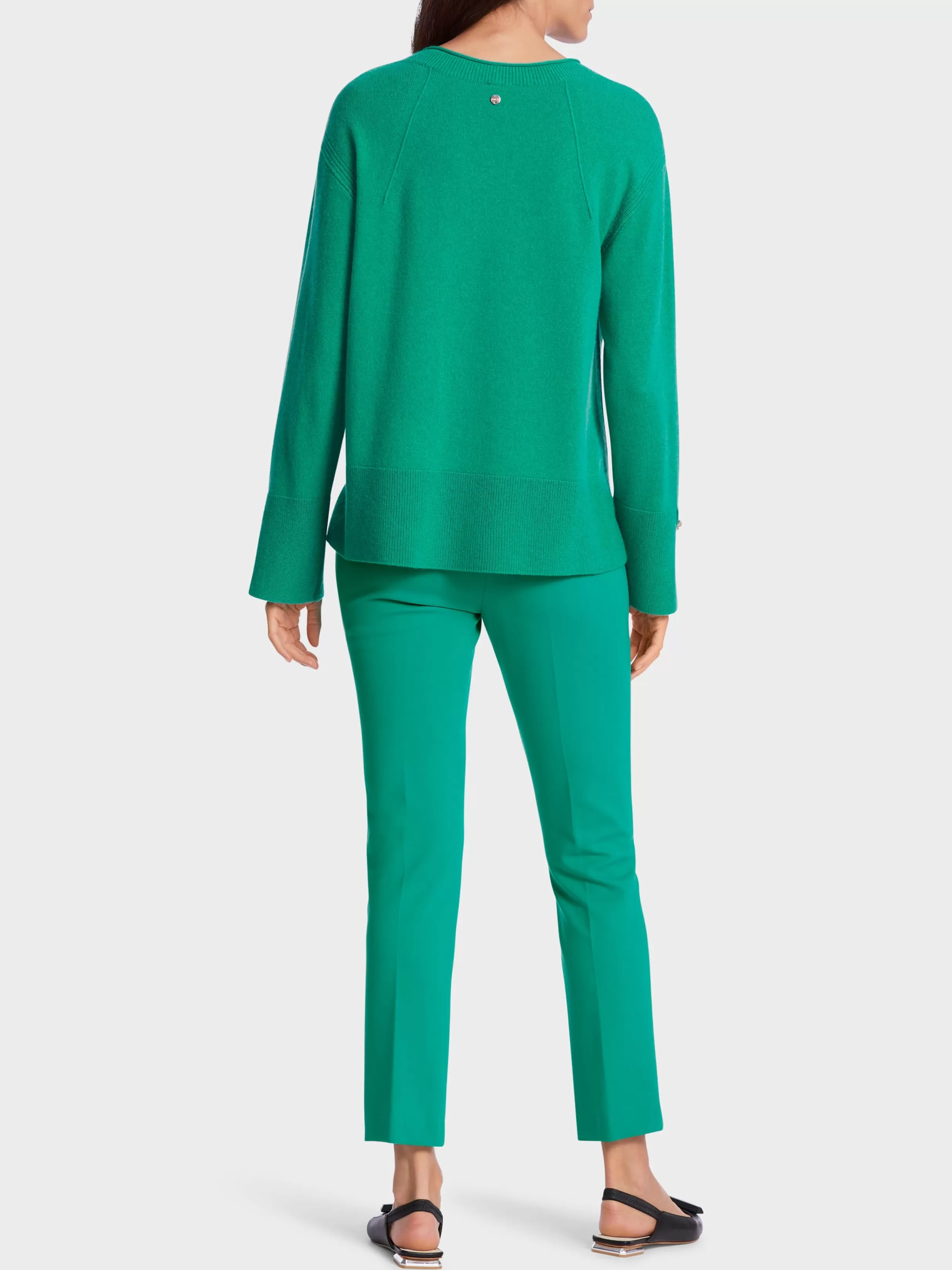 Fashion Marc Cain V-Neck-Pulli "Rethink Together" bright malachite