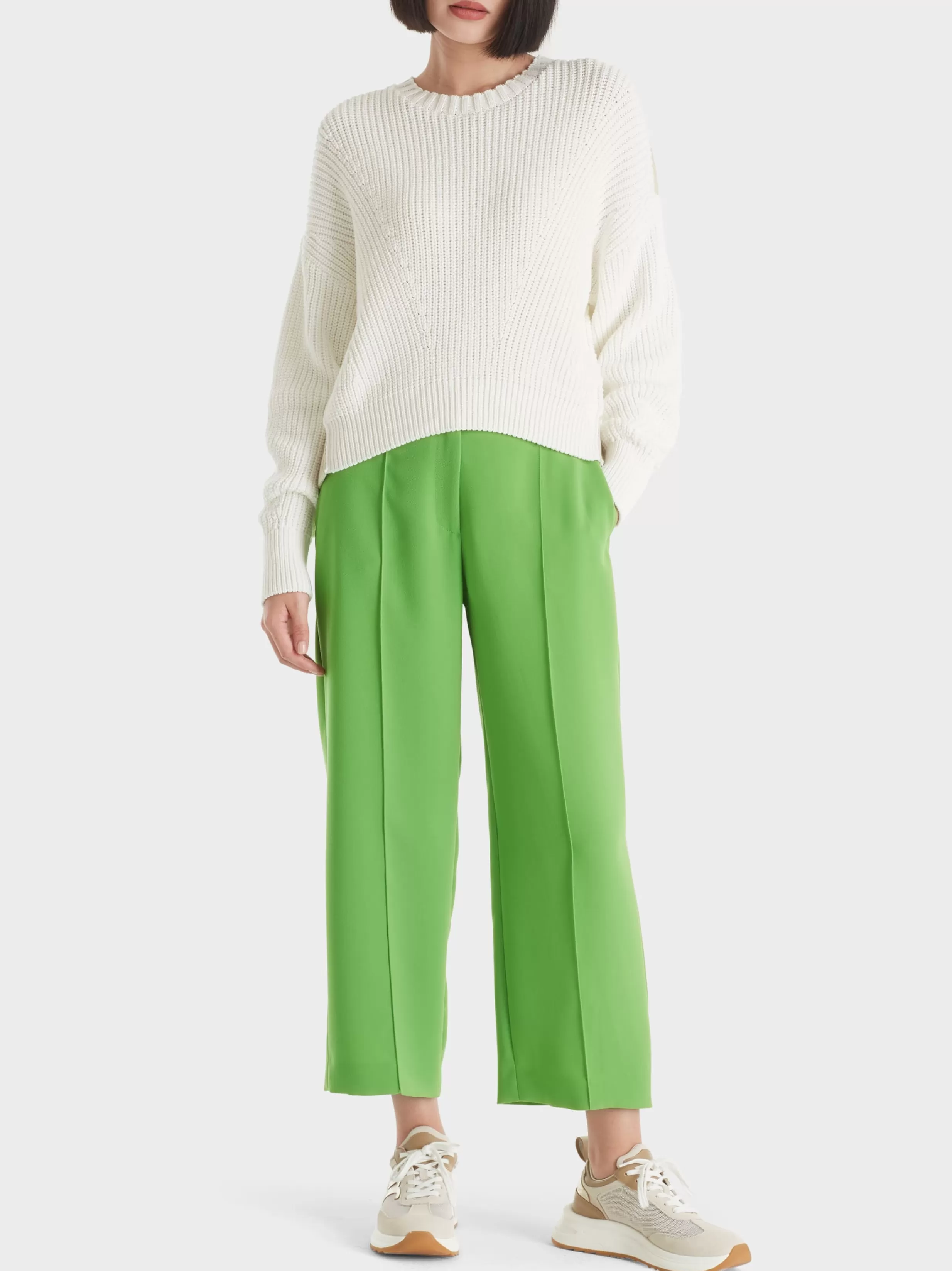 Store Marc Cain Weichfallende Hose WELLINGTON in ¾ Länge granny smith