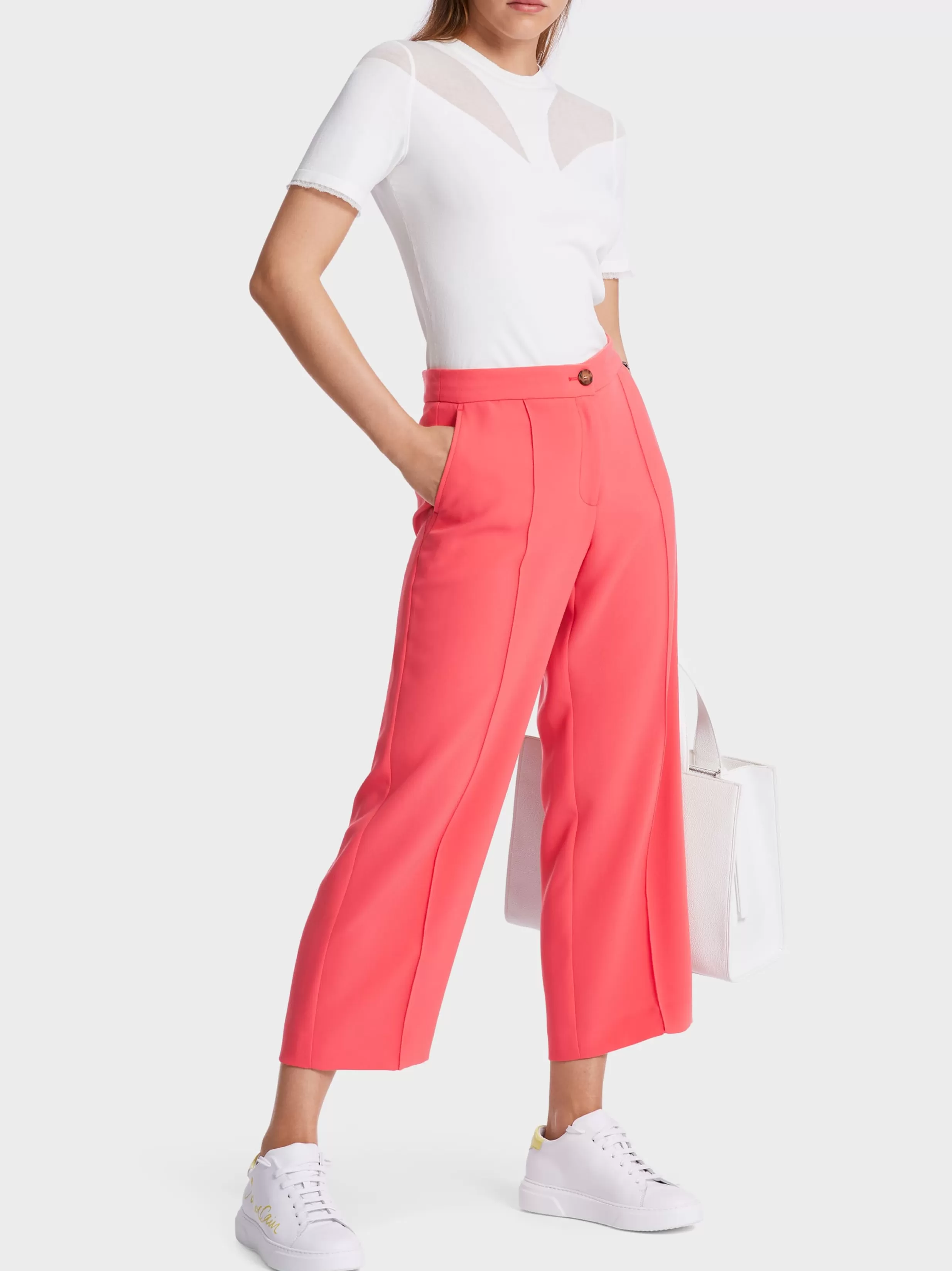 Flash Sale Marc Cain Weichfallende Hose WELLINGTON in ¾ Länge deep coral