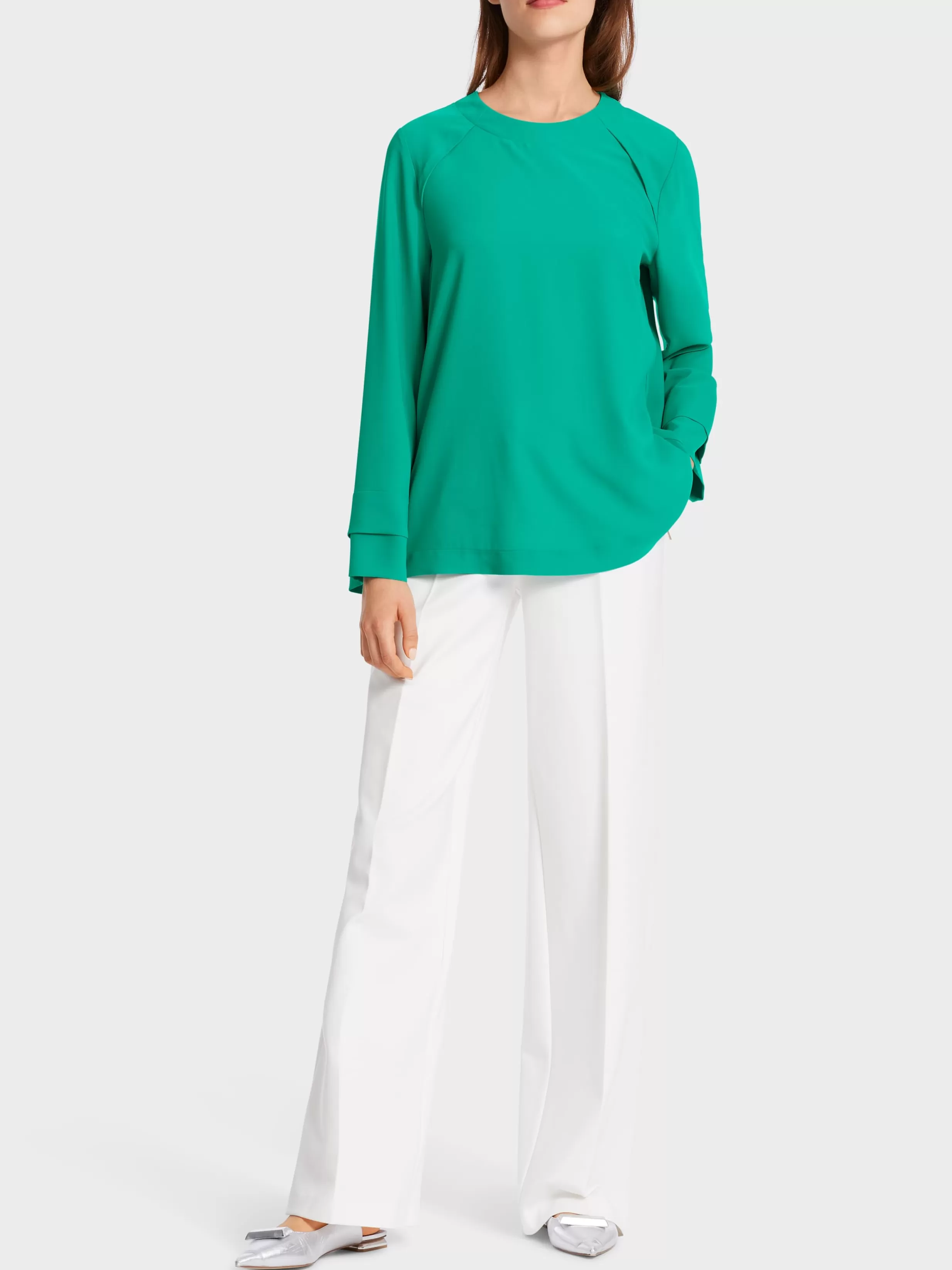 Fashion Marc Cain Weite Bluse mit Nackenverschluss bright malachite