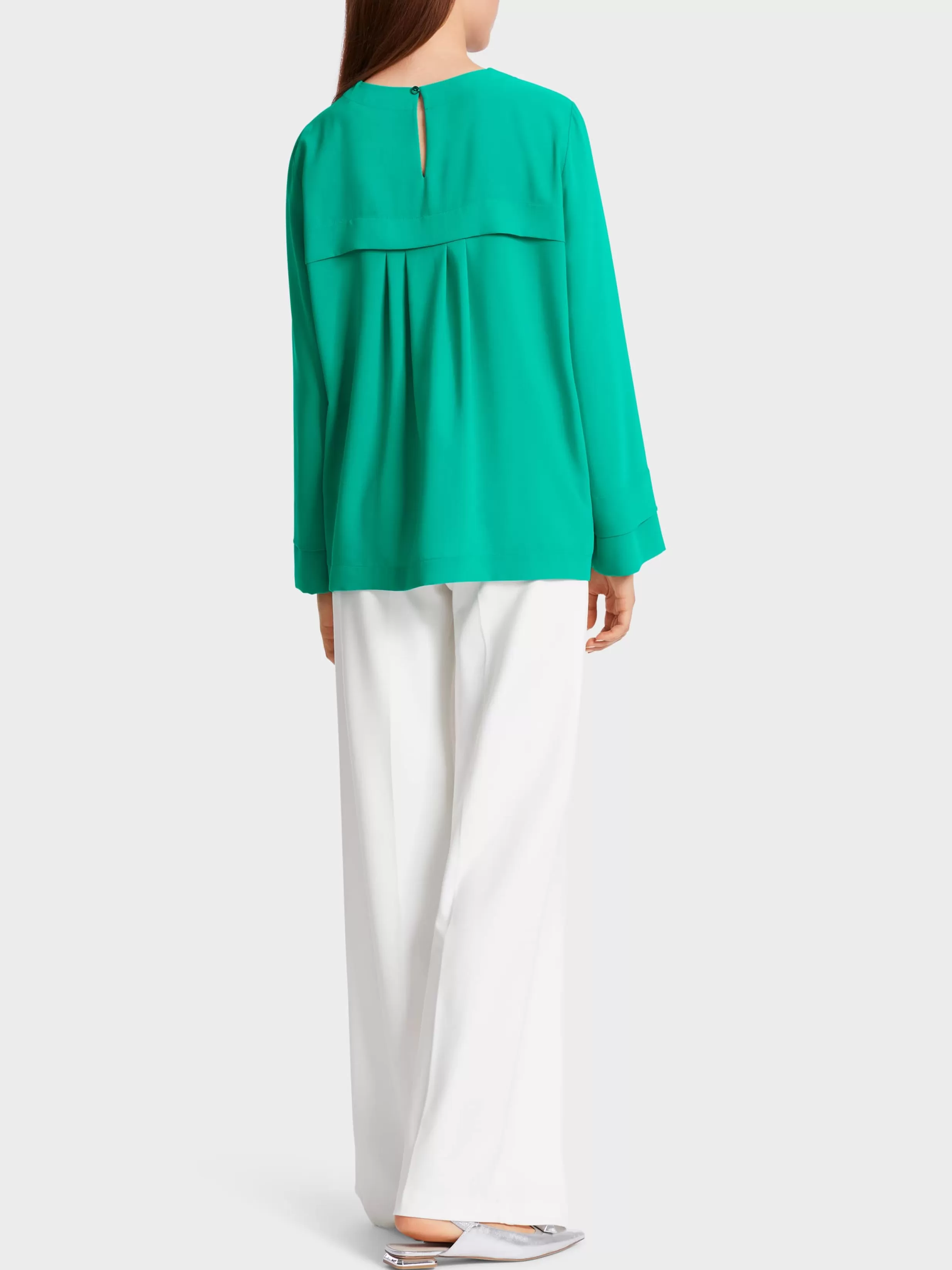 Fashion Marc Cain Weite Bluse mit Nackenverschluss bright malachite