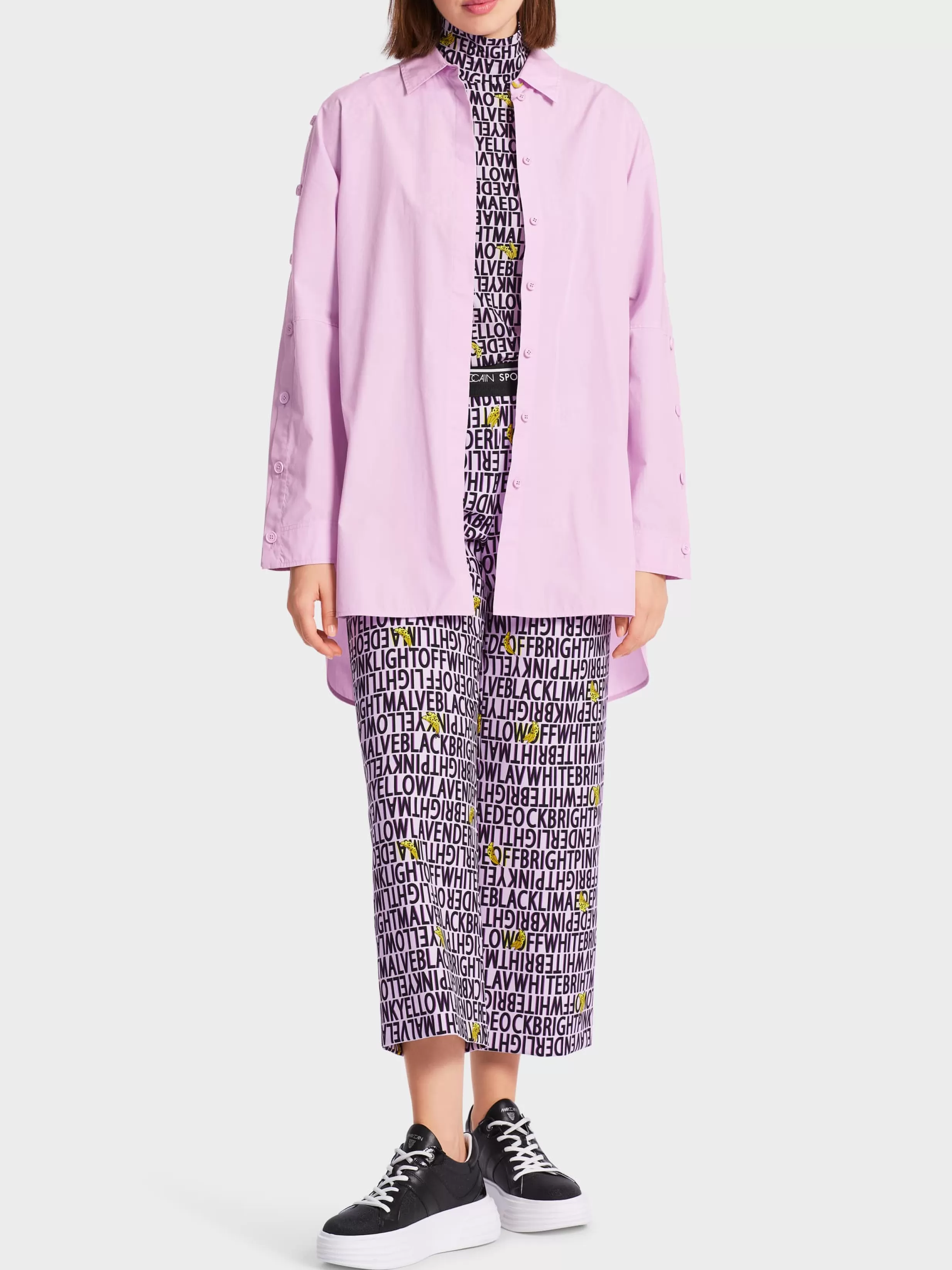 Store Marc Cain Weite Kimonobluse "Rethink Together" bright pink lavender