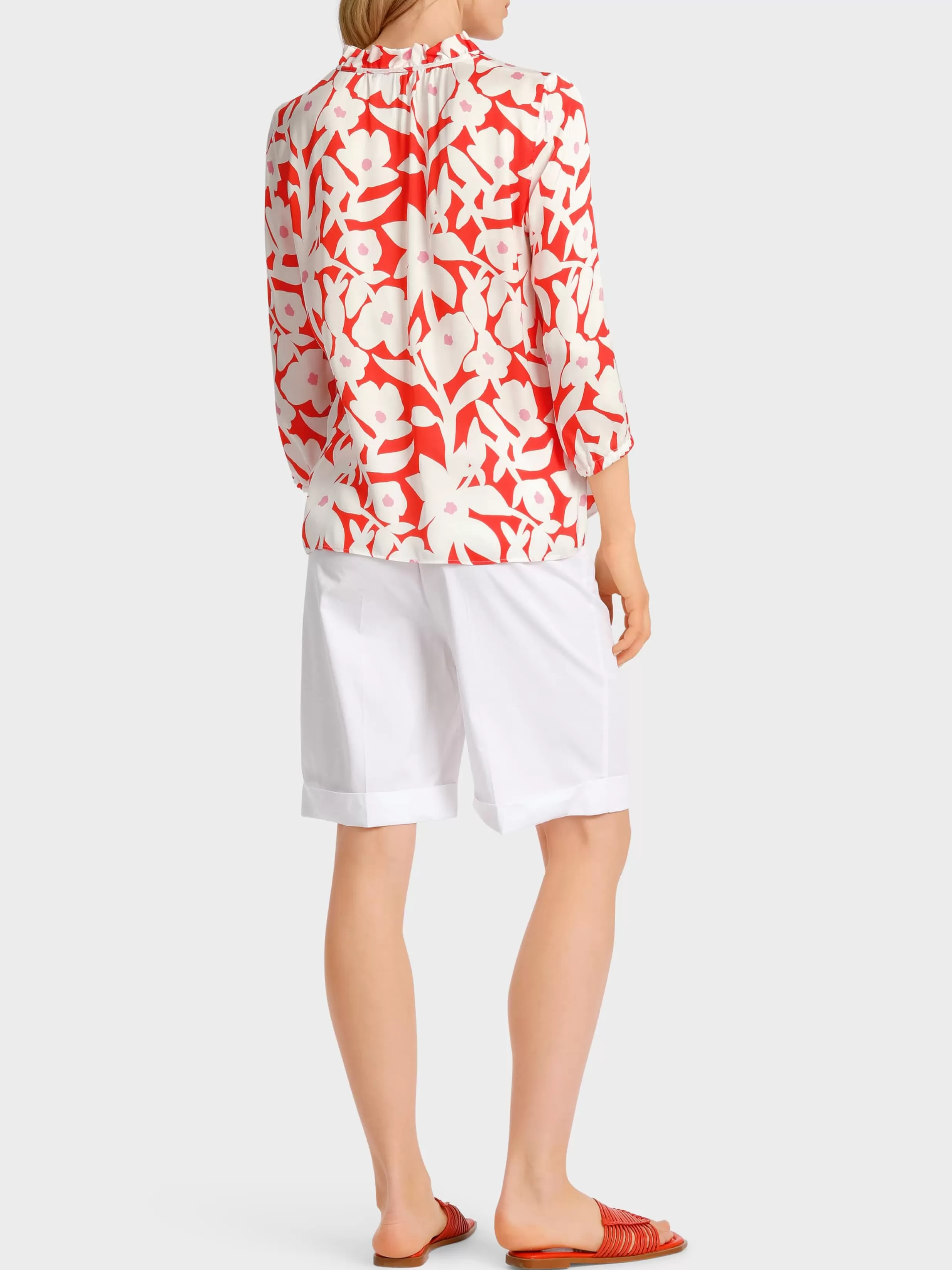 Flash Sale Marc Cain Weite Viskosebluse mit Alloverprint bright tomato