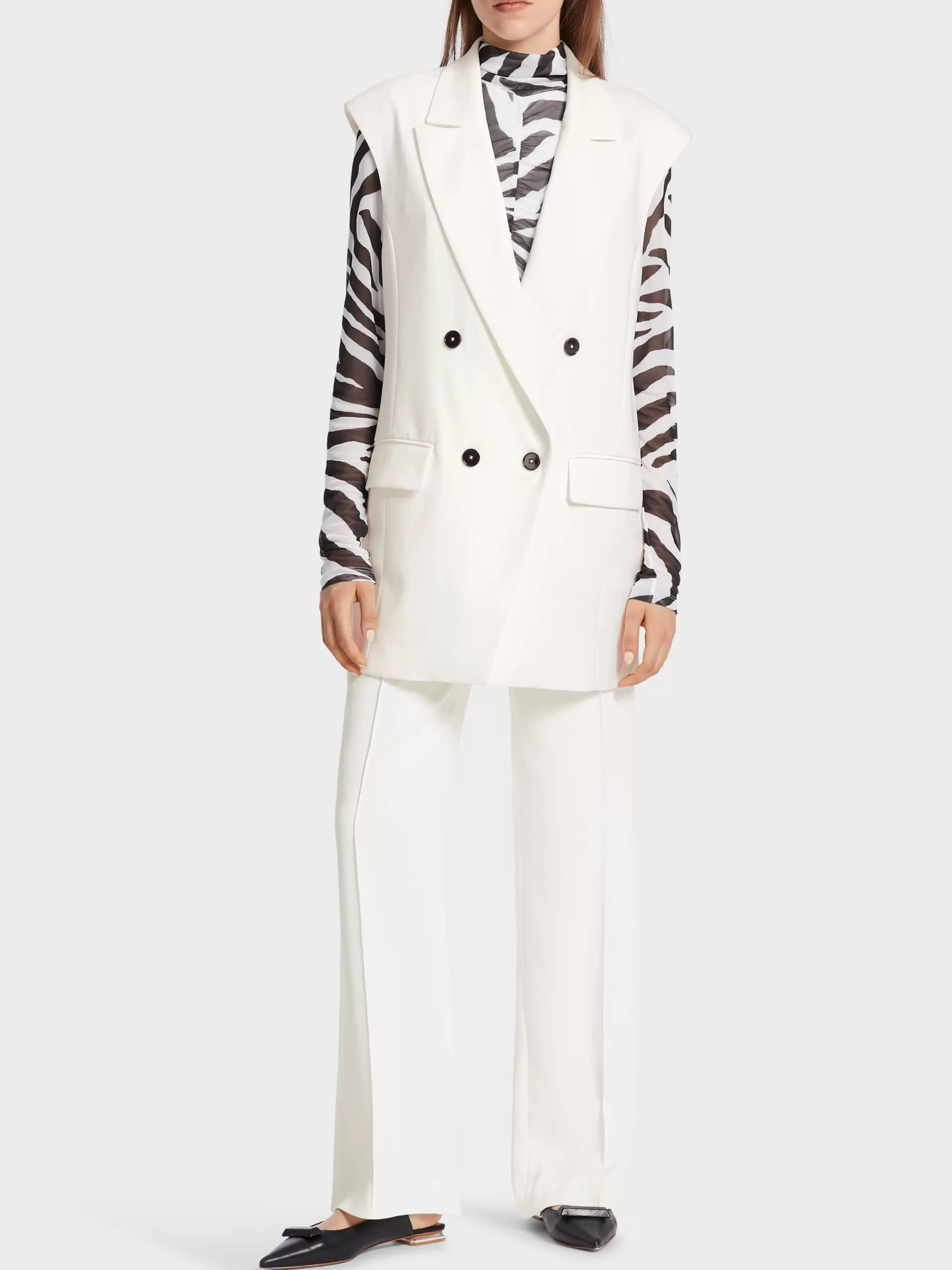 Best Marc Cain Weste mit Revers off-white