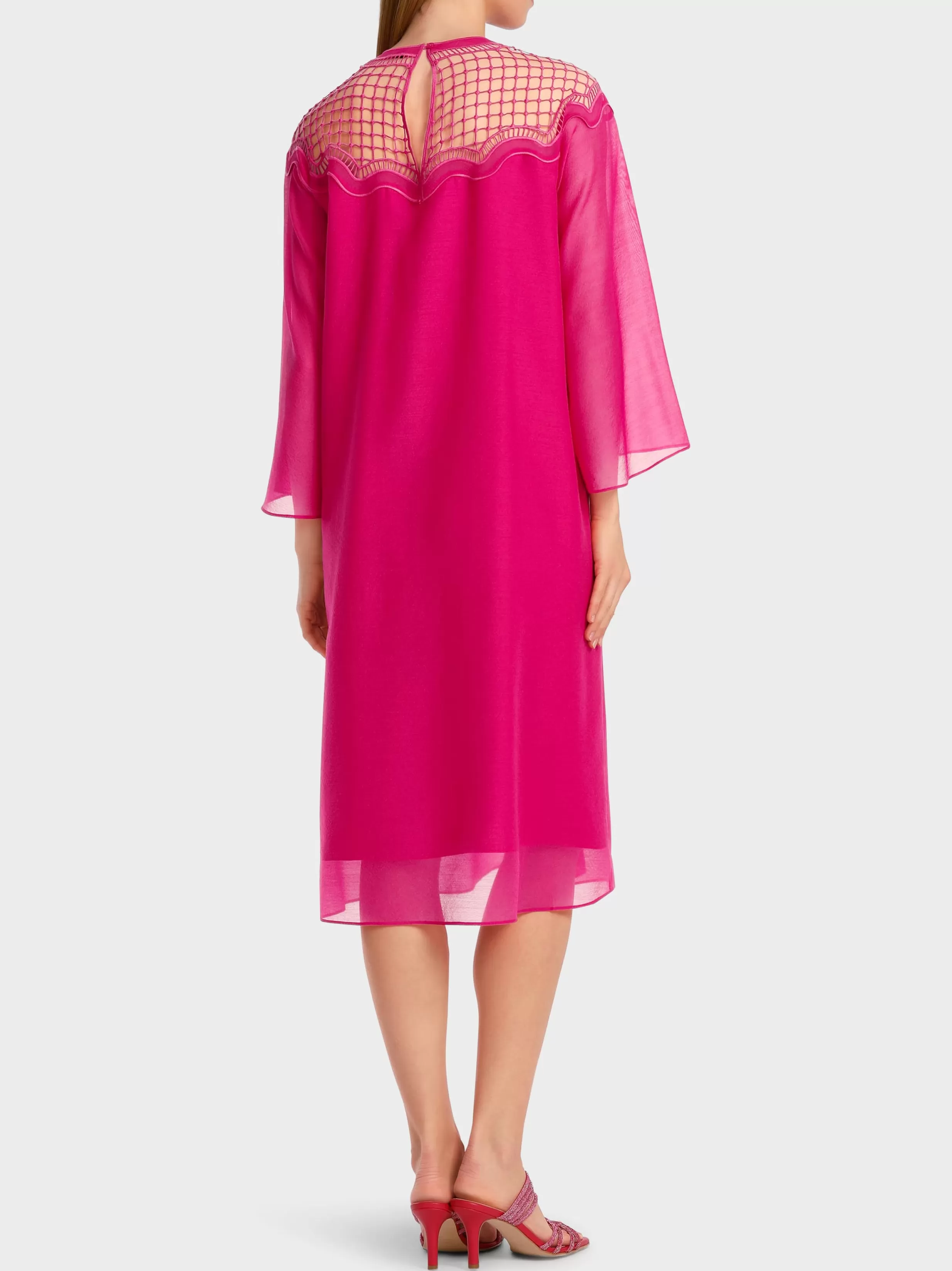 Discount Marc Cain Zartes Kleid mit Trompetenärmeln deep fuchsia